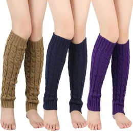 Mulheres meias moda feminina quente e fofa dança latina capas de pernas joelheiras de joelheiras outono de lã de lã de lã de malha de malha