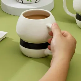 Кружки 420 мл милые керамические чашки с пандой с крышкой и ложкой Cawaii Coffee Cup для домов пары для питьевых новинок подарки.