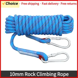 Tomshoo 10mm Rocce Climbing Rope 10m/20m/30m Outdoor Static Rapelling Rope Fire Sallevate Sicurezza della sicurezza Fuga Corda di emergenza 240517