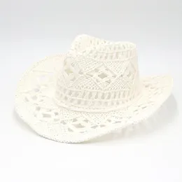 Beralar Kadınlar İçin Düz Renkli Plaj Şapkaları Yaz Saman Dokuma Güneş Visor Bollow Hat Moda Boho Sombrero de Sol Para Mujer