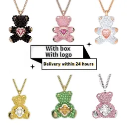 Designer Jewelry Woman Little Bear Necklace Multiple Styles Crystal Diamond Exquisite Fashion Party Chain Clavicle Chain Edition Original Edition Accessori, con scatola