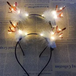 Party Decoration 12st Women Light Up Hair Hoop Antler Led Glowing Headband Headdress Animal Flash Band Masquerade