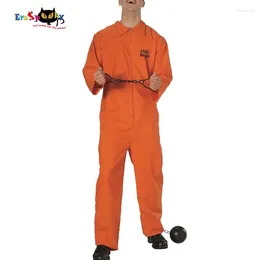 Themenkostüm Eraspooky Herren Gefangenen Jumpsuit Orange Anzug Halloween für erwachsene Kriminelle Jailbird Cosplay Carnival Party Kostüm Kleid