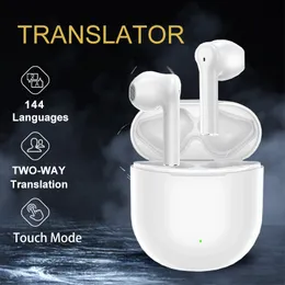 V03 Smart Wireless Bluetooth Translation Headset portátil Binaural Interpretação Simultânea Touch Touch Translator Multi-Language Online Tradução fone de ouvido