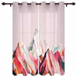 Cortina Pintura a óleo Range Mountain Snow Modern Living Decor Treatments Window Drapes