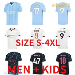 2023 2024 Haaland S Grealish Soccer Jerseys Kovacic 23 24 Mahrez Rodrigo De Bruyne Foden Shirts Men Kids Man City Fansバージョン