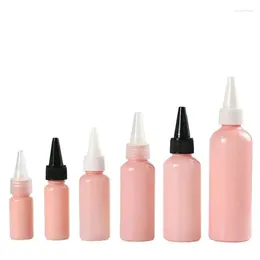 Speicherflaschen 100pcs Kosmetische Verpackung leer rosa Plastik -Make -up -Toner -Nachfüllbarer -Essenz Emulsion 10ml 20 ml 30 ml 50 ml 60 ml 100 ml