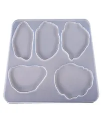 Agate Coaster Molds Silicone Resin Moulds 5 Cavity Flexible Translucence UV Resin Mold DIY Table Decoration Making Tools4375170