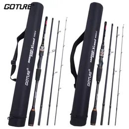 Goture Xceed Spinning Fishing Rod Carbon Fiber MHM Power 198 Casting Lure Rods 4 Sections Travel Carp 240515