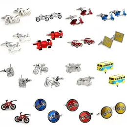 Cuff Links Fashion 16 Design Car Bicycle Motorcycle Bufflinks 1 par de frete grátis Promoção máxima