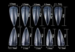 500Pcspack TransparentWhiteNatural Long Stiletto Pointy Artificial Fake Half Cover False Hand French Nails Tips Art Salon9951516