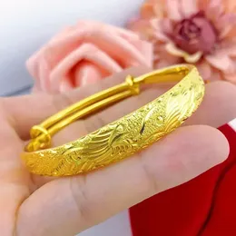 Настоящее золото 24K Браслет 999 Свадебный подарок 18K, чтобы стать богатой женщиной в секундах AU750 Ювелирные изделия для друзей 240515