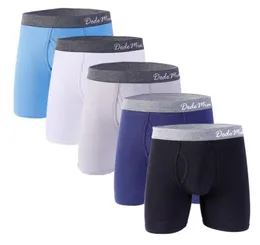 5 PCSlot Men Long Boxer med bomullsmän underkläderboxare Uconvex mjuka män boxarehorts manlig euus storlek m l xl xxl7850696