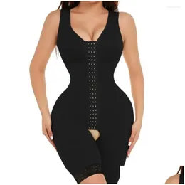 Womens Shapers Corset Women Fl Waist Trainer Body Shaper Plus Size Shapewear Tummy Control Slimming Bbl Fajas Colombians After Post Dh3Qt