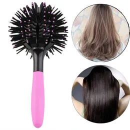 2024 3D -круглые кисти для волос Comb Scome Make Up 360 -градусные инструменты для укладки мячей распутывание волос с теплостойкой для волос Комба