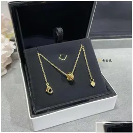 Anhänger Halsketten Anhänger Halsketten Coco Crush Halskette Argyle Moon Diamond Neu in Luxus feiner Schmuckkette für Frauen k Gold Herz d Dha7u