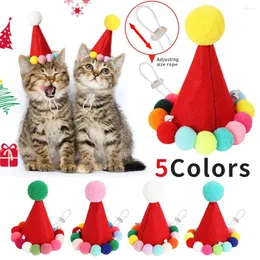 Собачья одежда PET Year Accessories Cat Bib Santa Collar Saliva Hatel Hape с мехом мяч Рождественский украшение косплей подарок