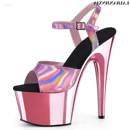 S Girl 's Model Sandals Fashion Show High Heeled Women Shoes 17cm 섹시한 명확한 플랫폼 여름 극 폴 댄스 샌들 소녀'Fahion Shoe 800 D 2A23