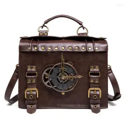 الأكياس المسائية steampunk crossbody خمر للنساء حقائب اليد الجلدية الكتف حقيبة حبال أنثى بولسوس mujer goth techwear postman box