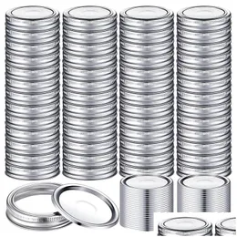 Organização de armazenamento de cozinha 100 peças de conservas de tampas e faixas definidas do tipo dividido com sile lings anéis de vazamento Secure Drop Drop Deliver DHRQs