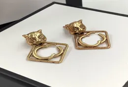 Tiger Head Studs örhängen Luxury Womens smyckesdesigner Studörning Kvinnor Guldörhängen av hög kvalitet Casual Goldn Hoop Earring D21365347