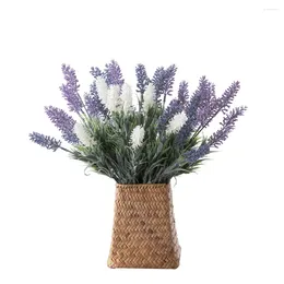 Fiori decorativi Lavender Plastic Simulazione Produttore di fiori Decorazione per la casa DEGGERE CONTRO MOLTO PIANTA ARTICIFICAZIONE
