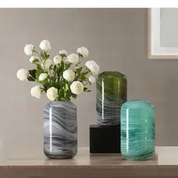 Vasi di vetro marmorizzato Vaso trasparente idroponico disposizione floreale decorazione per la casa artigianato fatto a mano