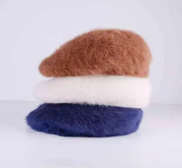 Kangaroo angora coelho peret boina insa hap hyuna mesmo estilo homens e mulheres de kangol para frente chapéu de inverno chapéu quente j2207224964634