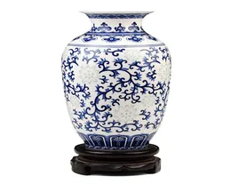 Jingdezhen ricepattern porcelanowy wazon chiński antyczny Blueandwhite Bone Chiny ozdobioną ceramiczną Vase5316903