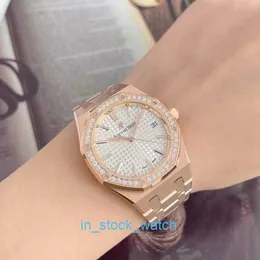 Oaeipo Watch Series Luxury Designer Series 77351OR Rose Gold Diamonds White Dial White Womens Back Fashion Fashion President Machinery Watch