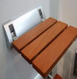 Moderno sedile doccia a sedere in legno in legno in teak sedile da doccia montata sul muro 8289402