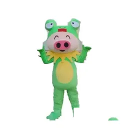 Mascot Halloween Green Frog Costume Cartoon Owoc Temat Postać Boże Narodzenie Karnawał Fantazyjne kostiumy Rozmiar Rozmiar Spech