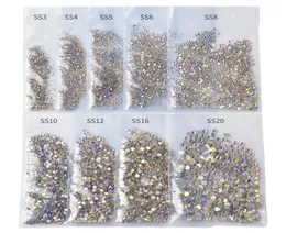 1440pcspack Starry AB Rhinestones for Nails 3D Flatback Glass Strass Strass non fissa Crystal Art Art Decorazioni Epacke5329167