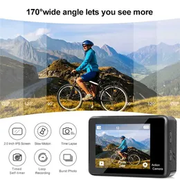 Sports Action Video Cameras Q60AR 4K 30FPS 24MP WiFi action camera waterproof 170 wide angle wool dual screen display video camera used for sports bike div J240514