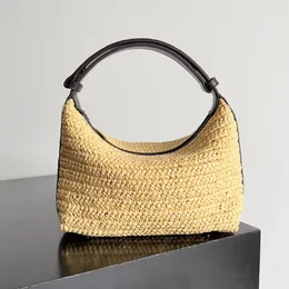 Nowa najwyższa jakość 10A mini Wallace Bag na ramię luksus designerski słomkowy szydełka oryginalna skórzana torba na krzyżowe torebkę zamykającą torebkę na płótnie