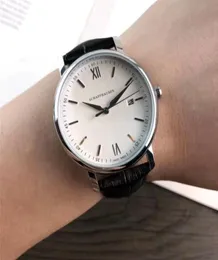 На мужских частях Quartz Movement Watch Auto Date Кожаная Wantchband из нержавеющей стали, образа жизни, ватербофные часы Simple4396122