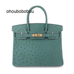 Fashion Authentic Bags 2024 ostrich leather bag wax figure hand sewn leather women's bag fashion high-end women's handbag