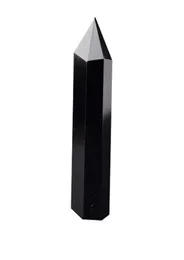 Obsydian Pillar Natural Crystal Tower Arts Mineral Chakra lecznicze Rządki Reiki Energy Stone Sixsid Black Quartz Magic Wand Point7918621