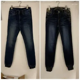 Frauen Jeans Außenhandel Spanien und Original Single Slim Fit and Slimming Sticked Print Design Einzelpersonenstil