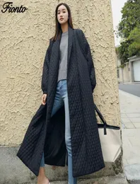 Fiono New Fashion Parka Black Oversize Back Button Zimowy płaszcz Kuć Kobieta Kobieta długa bawełniana płaszcz Jaqueta Feminina2172841