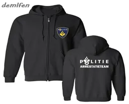 New Netherlands Politie Special Swat Unit MEN MEN Hoodies Mode Fleece Hoody Sweatsirt Jacke Harajuku Streetwear Y2007041080181