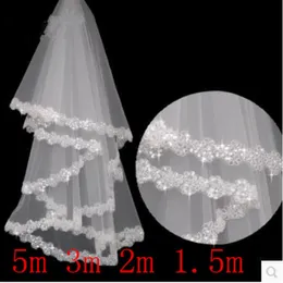 Belas véus de casamento aplicados Crystal Soft Tulle Véil Branco de alta qualidade 1 5 2 3 5 m Acessórios de noiva 282b