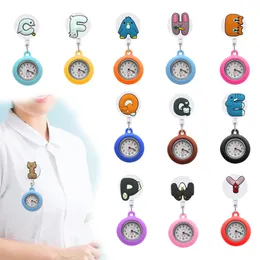 Charms Animal Letters Clip Pocket Uhren Retractable Nurse FOB Uhr Uhr Watch für Sile Case Analog Quarz hängen Revers Frauen Badg otjks