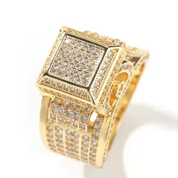 JINAO Hip Hop US Dollar Sign Rings 18K Gold Plated Iced Out