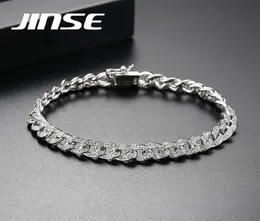 Jinse 6mm Zircon Miami Cuban Link Braceletbangle for Men Women Hiphop Silver Coll Cz Braclets Jewelry 1719cm3735069