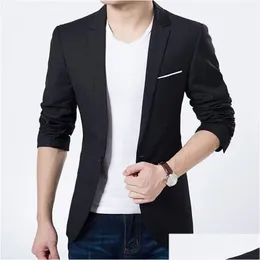 Herrenanzüge Blazer Anzug Mantel Mode Casual Slim Fit Solid Formal One Button Jacke Männliche Blazer Plus Size Drop Lieferkleidung Clot Dhisr