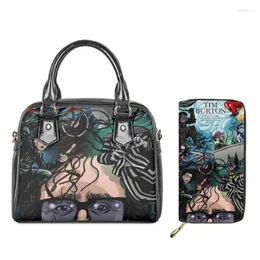 Sacchi da sera TwoHeartsgirl Tim Burton Stampato Stuffa a tracolla da donna Lightweight Women Borse Borse Set Multifunction Crossbody SAC per Lady