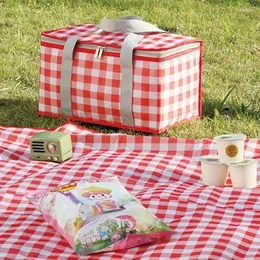 Förvaringspåsar utomhus camping lunch bento väska bärbar förtjockad aluminiumfilm inkubator bbq måltid dryck blixtlås pack picknick leveranser