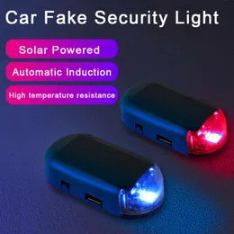 New New 2Pcs LED Solar Powered Fake Security Simulated Car Led Warning Light Wireless Strobe Signal Alarm Anti-Theft Caution Lamp