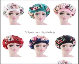 Beanieskl Kapaklar Şapkalar Şapkalar Eşarplar Eldivenler Moda Aksesuarları Kadın İmitasyon İpek Türban Elastik Müslüman Şapka Kemo Kapağı Çiçek Baskı5997421